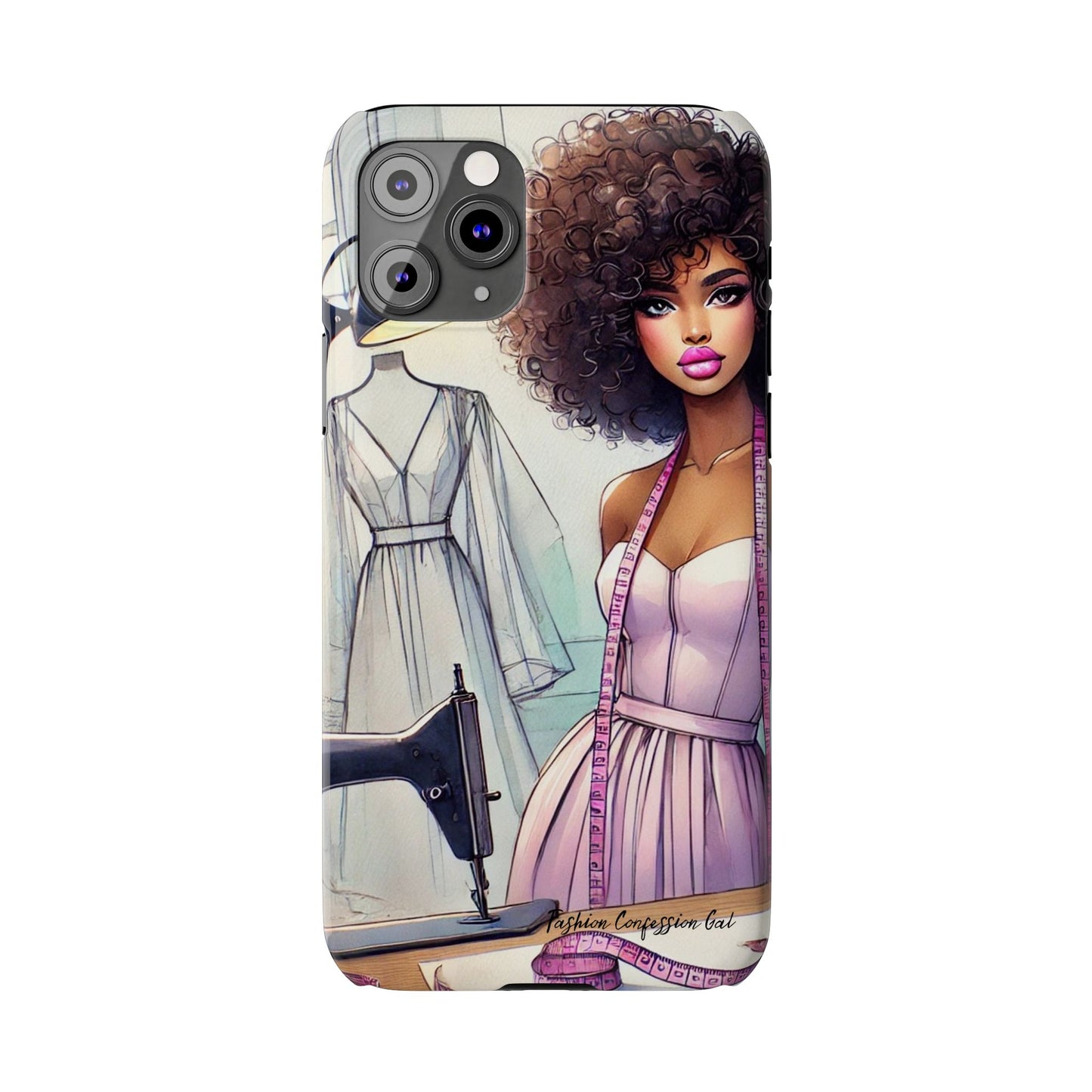 Phone Case - Fashion Designer Woman in Pastel Purple Dress