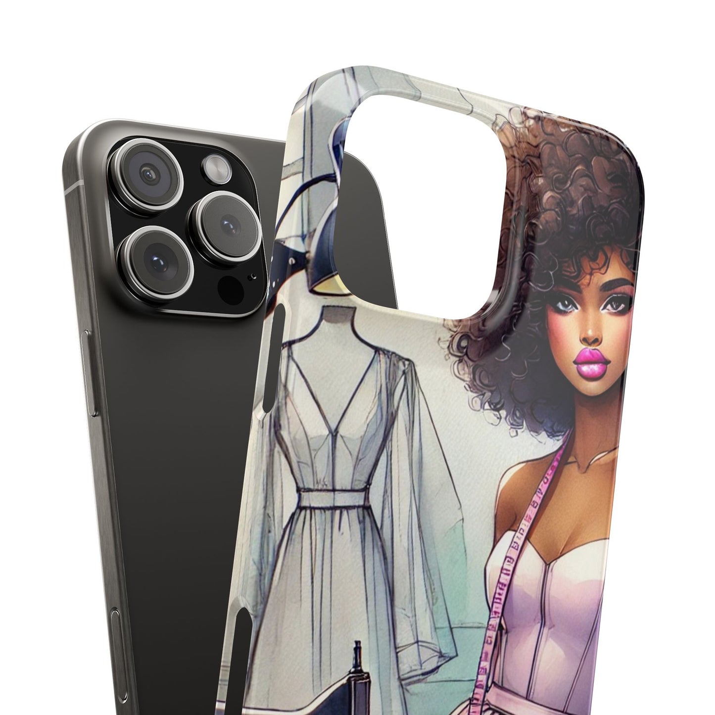 Phone Case - Fashion Designer Woman in Pastel Purple Dress