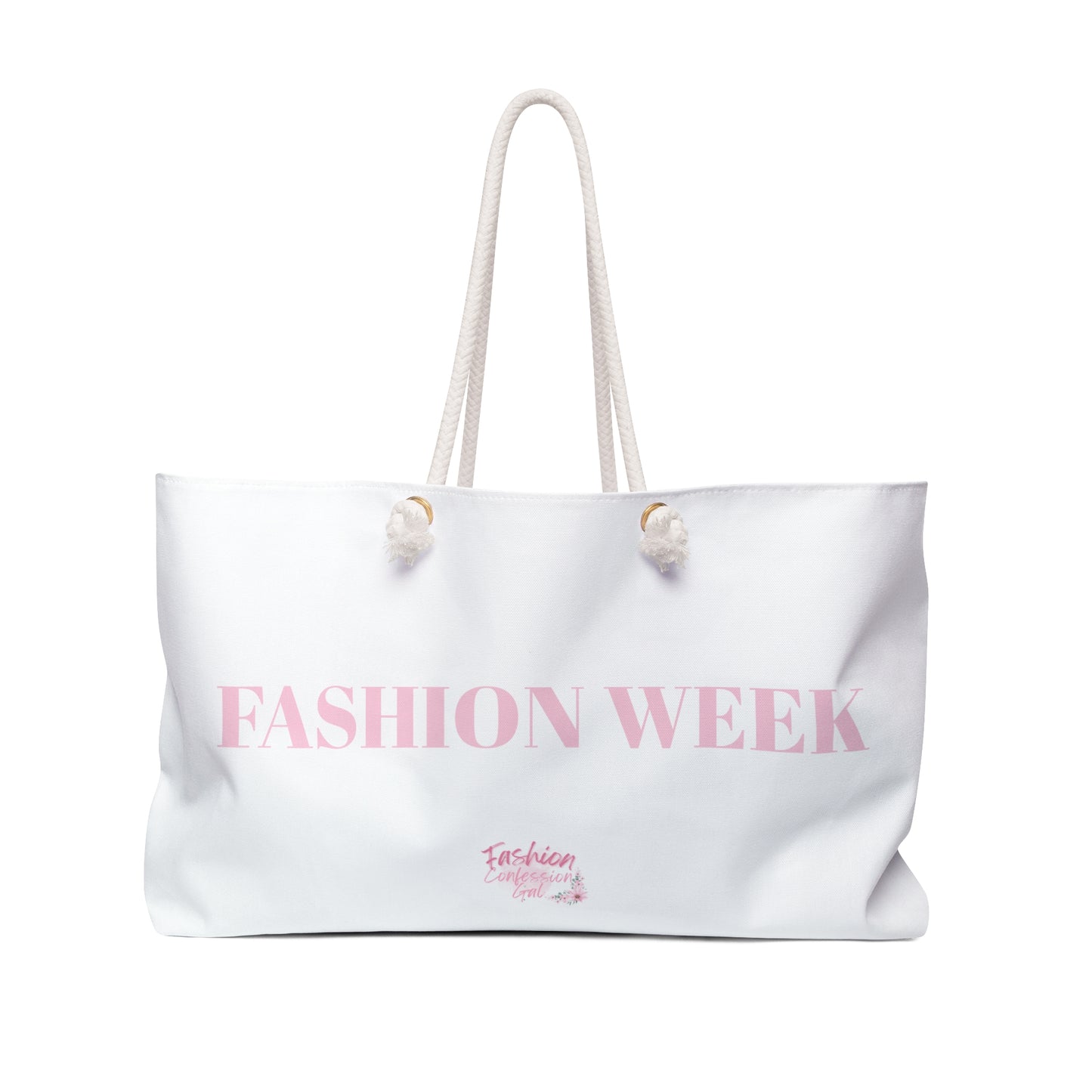 Fashion Week Gal, Canvas Weekender Bag - Stylish Tote for Fashionistas