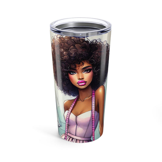 Tumbler, Fashionable Babe, Fashion Designer, Measuring Tape, Purple Dress