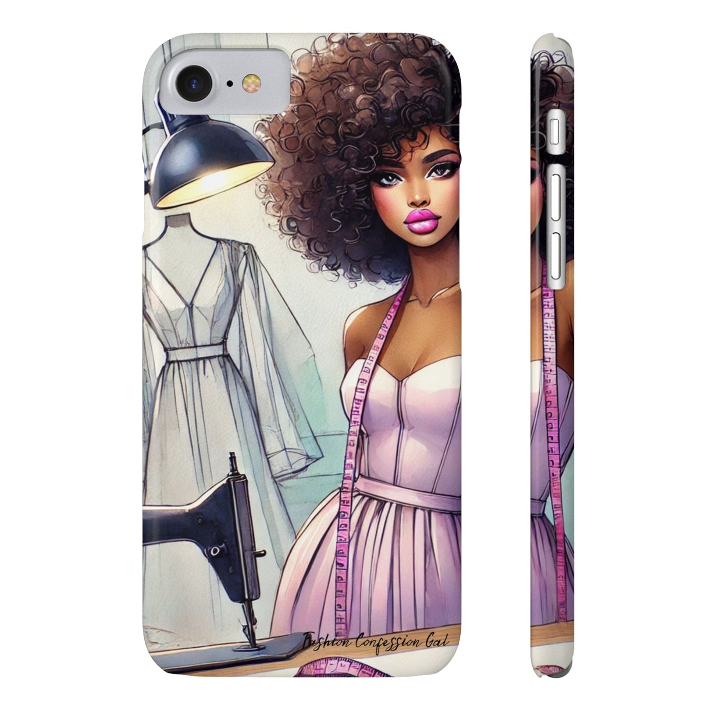 Phone Case - Fashion Designer Woman in Pastel Purple Dress