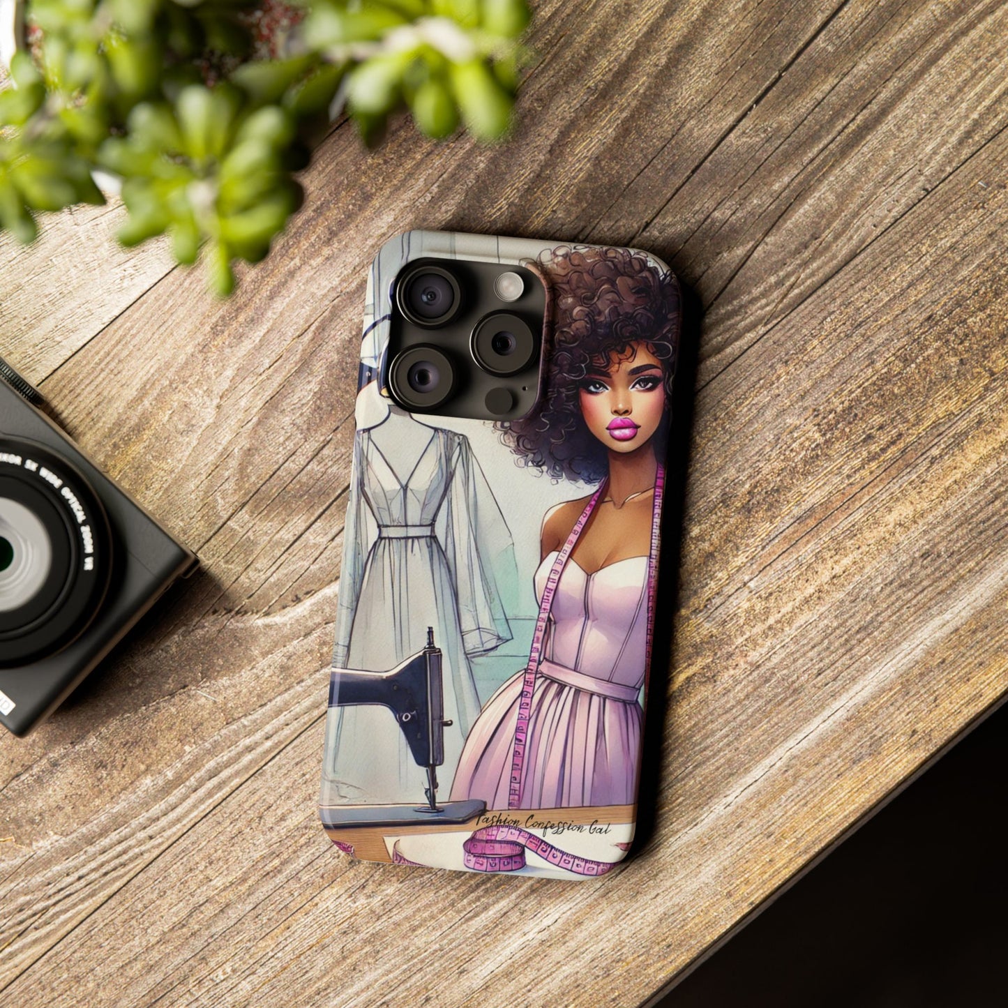 Phone Case - Fashion Designer Woman in Pastel Purple Dress