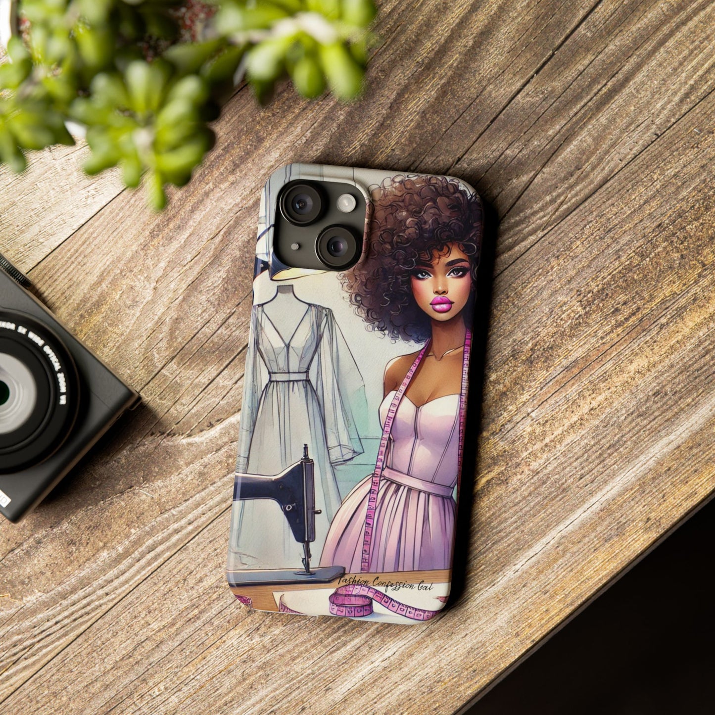 Phone Case - Fashion Designer Woman in Pastel Purple Dress