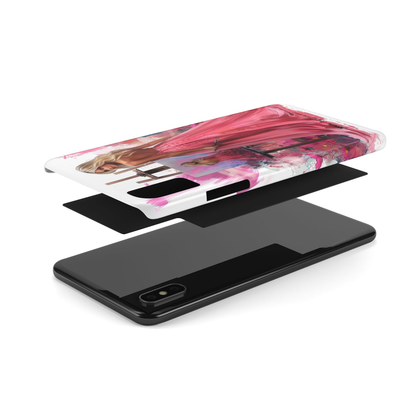 Slim Phone Case - Blonde Woman Painting Her Life on Canvas