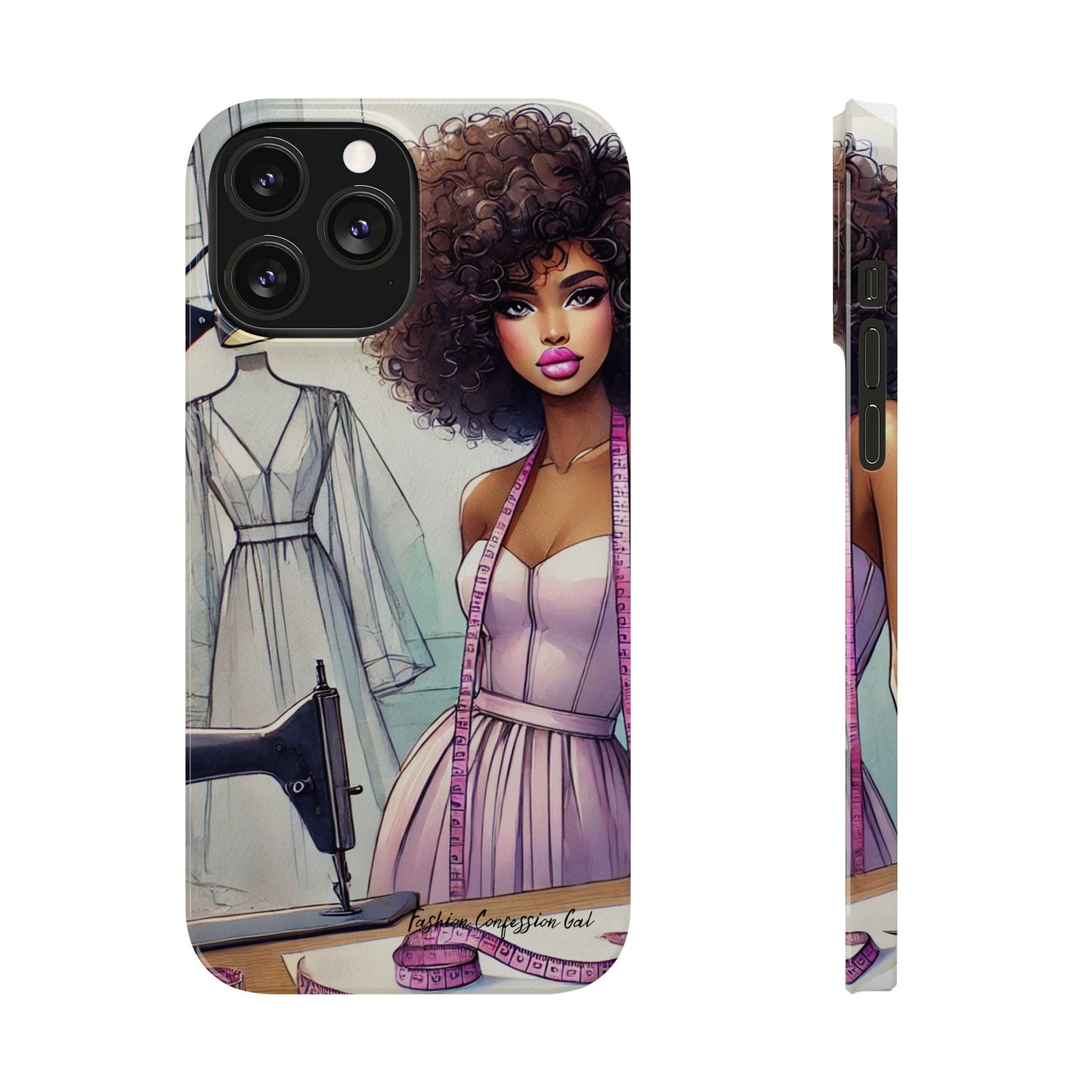 Phone Case - Fashion Designer Woman in Pastel Purple Dress