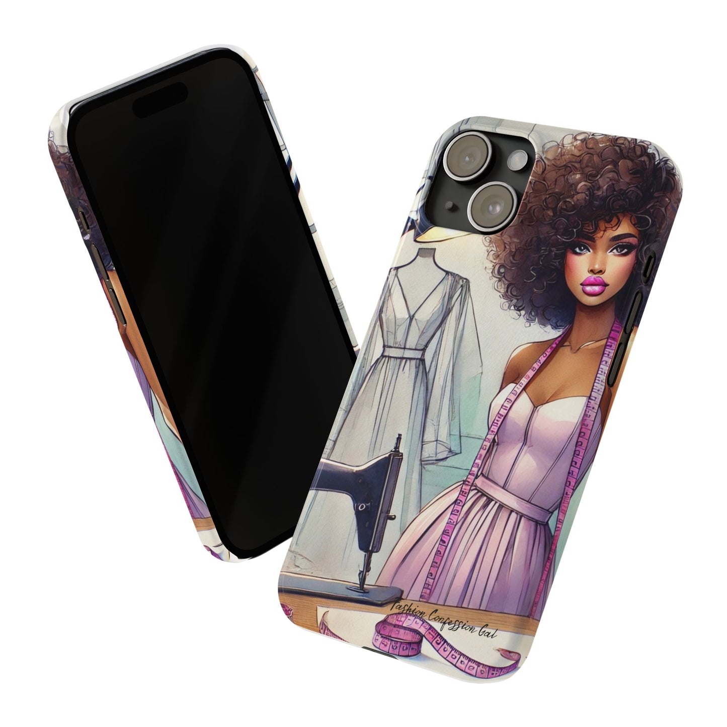 Phone Case - Fashion Designer Woman in Pastel Purple Dress