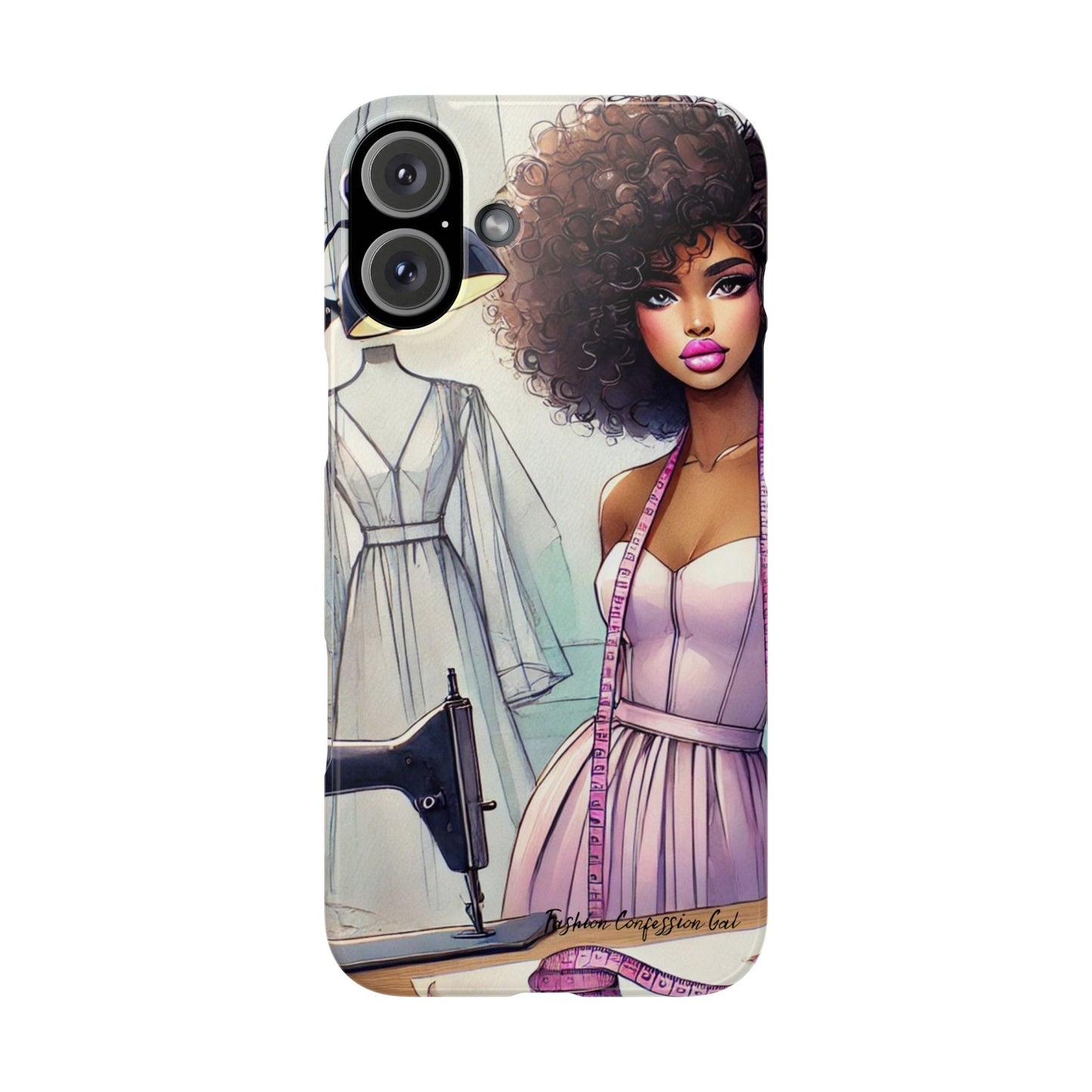 Phone Case - Fashion Designer Woman in Pastel Purple Dress