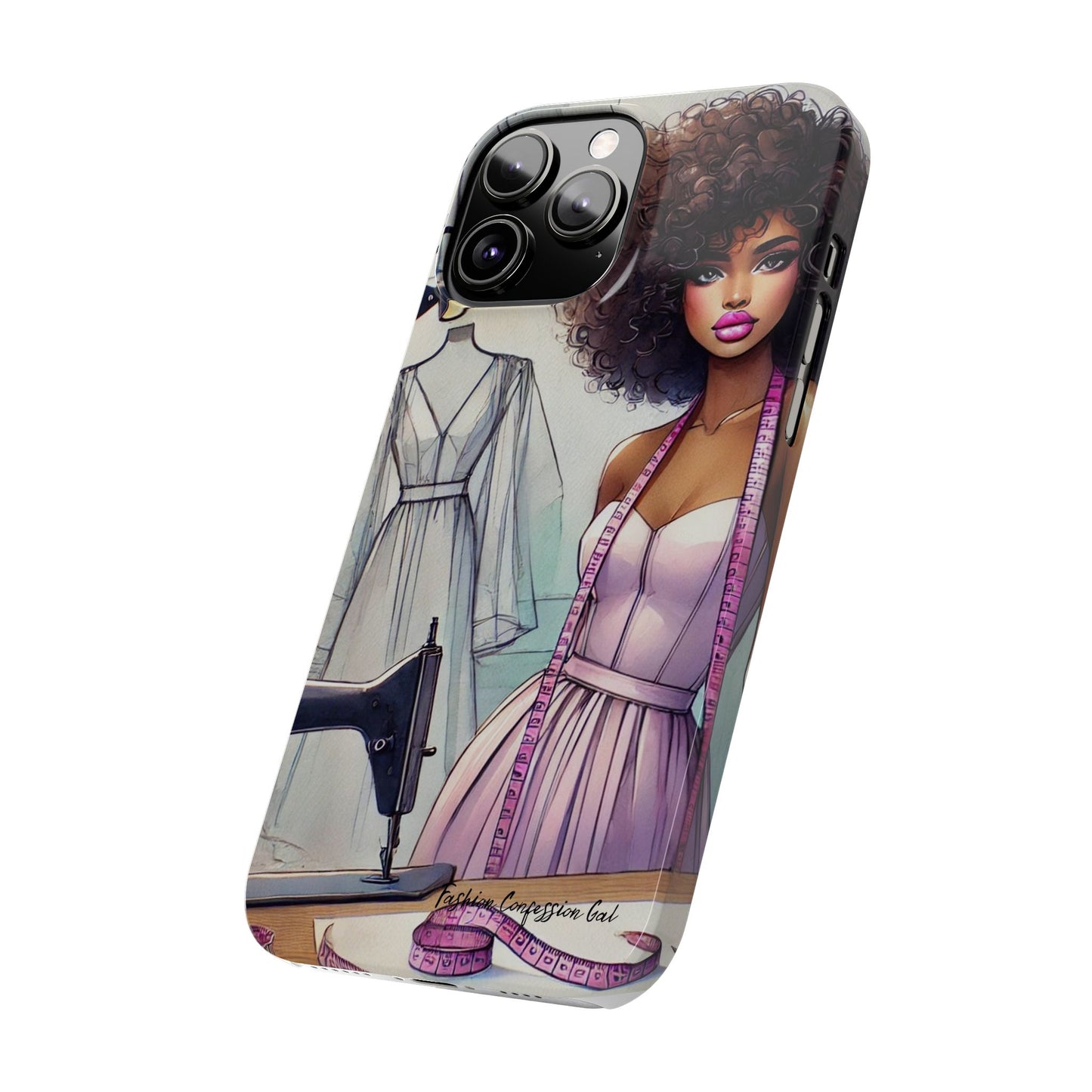 Phone Case - Fashion Designer Woman in Pastel Purple Dress