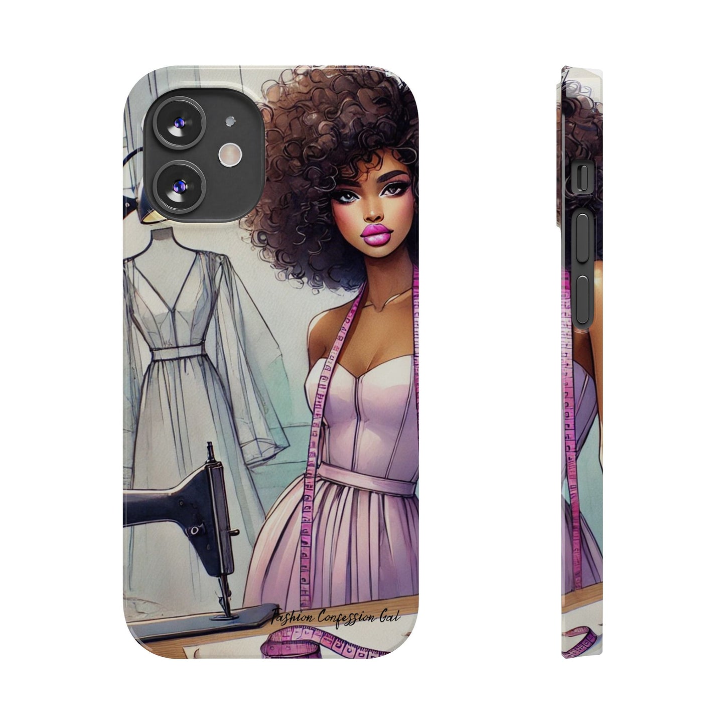 Phone Case - Fashion Designer Woman in Pastel Purple Dress