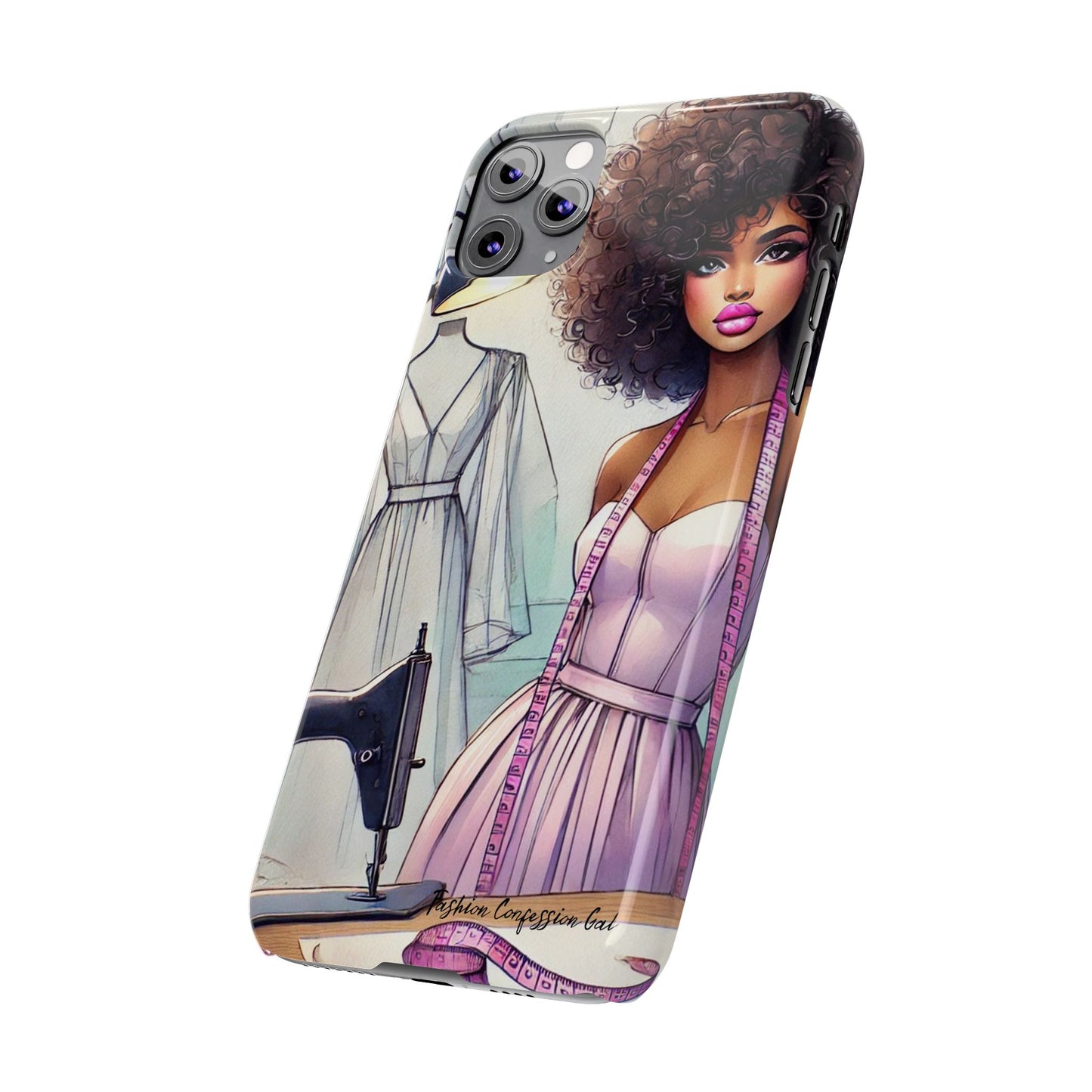 Phone Case - Fashion Designer Woman in Pastel Purple Dress