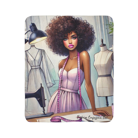 Sherpa Blanket - Fashion Designer in Pastel Purple Dress