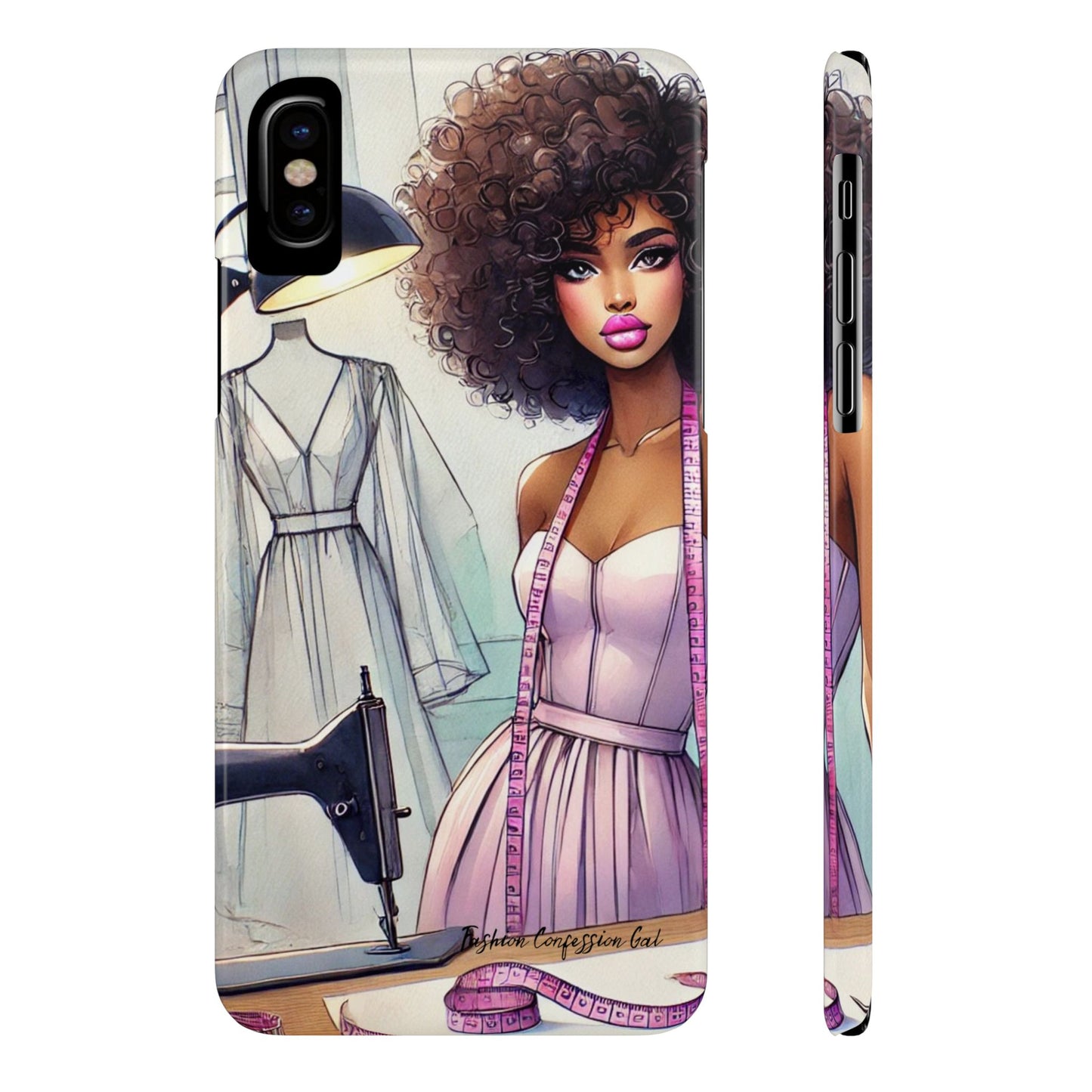 Phone Case - Fashion Designer Woman in Pastel Purple Dress