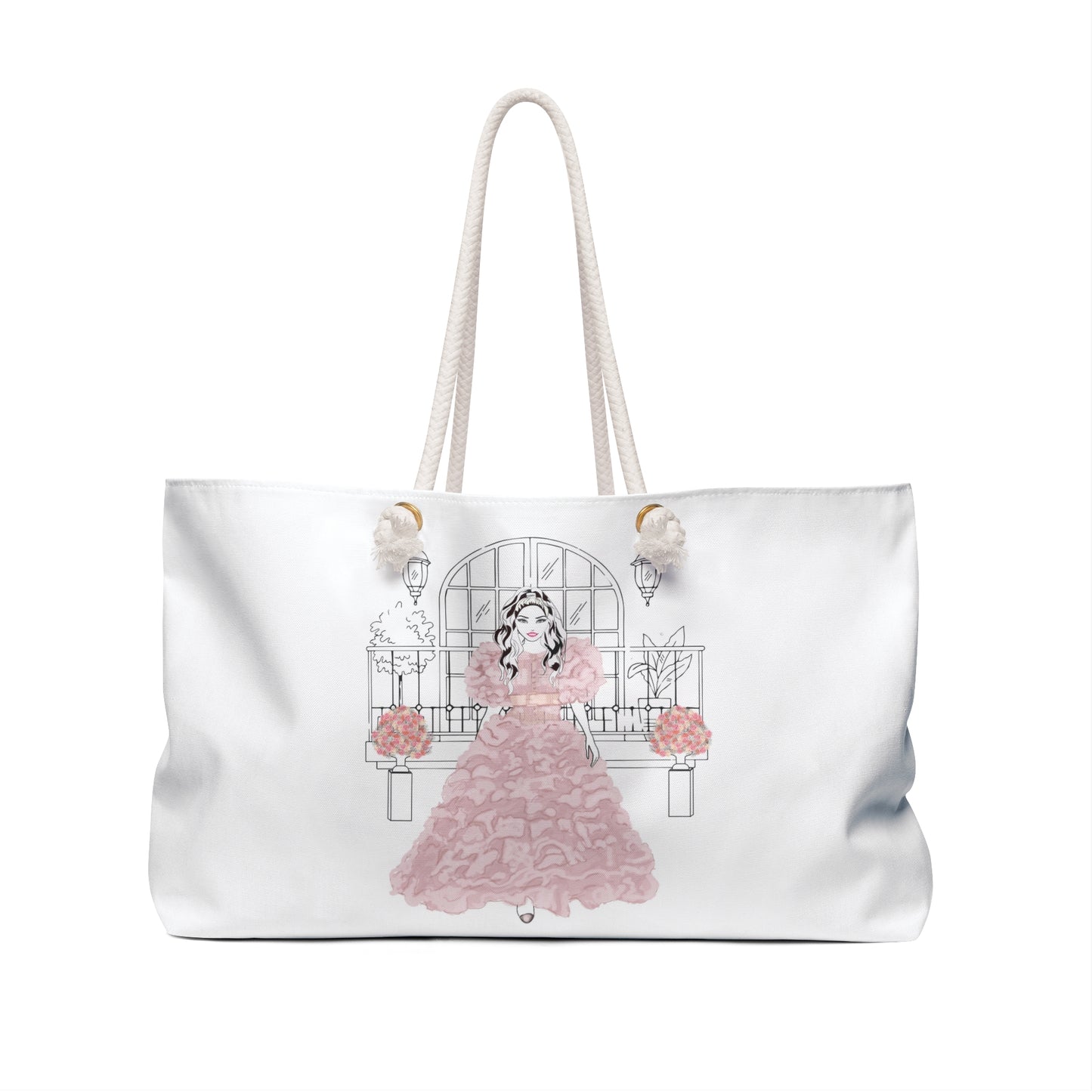 Fashion Week Gal, Canvas Weekender Bag - Stylish Tote for Fashionistas