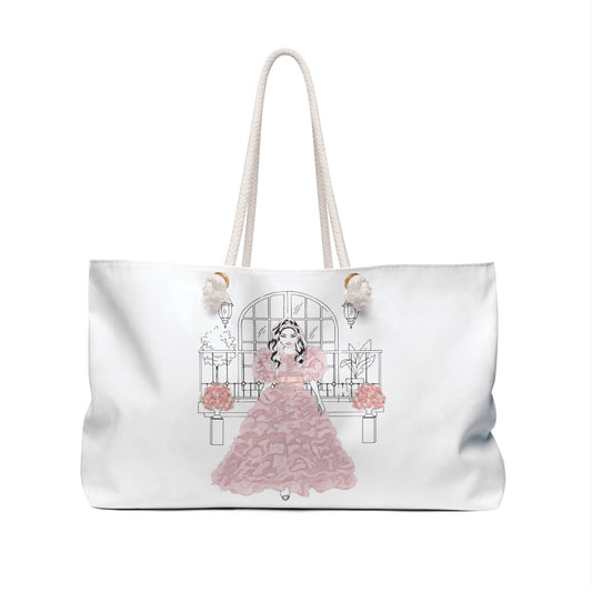 Fashion Week Gal, Canvas Weekender Bag - Stylish Tote for Fashionistas